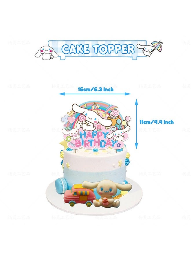 Cartoon Dog Party Decoration Set - Kawaii Theme Banner, Cake Topper, Latex and Foil Balloons for Kids Birthday, Baby Shower Supplies - Image 3